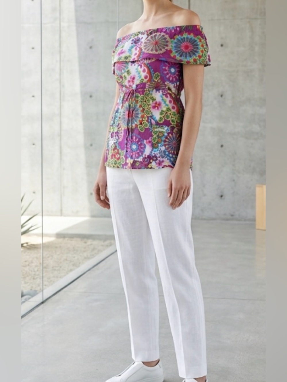 ivy jane vintage Magenta Multicolor Floral top maximalist boho artsy‎